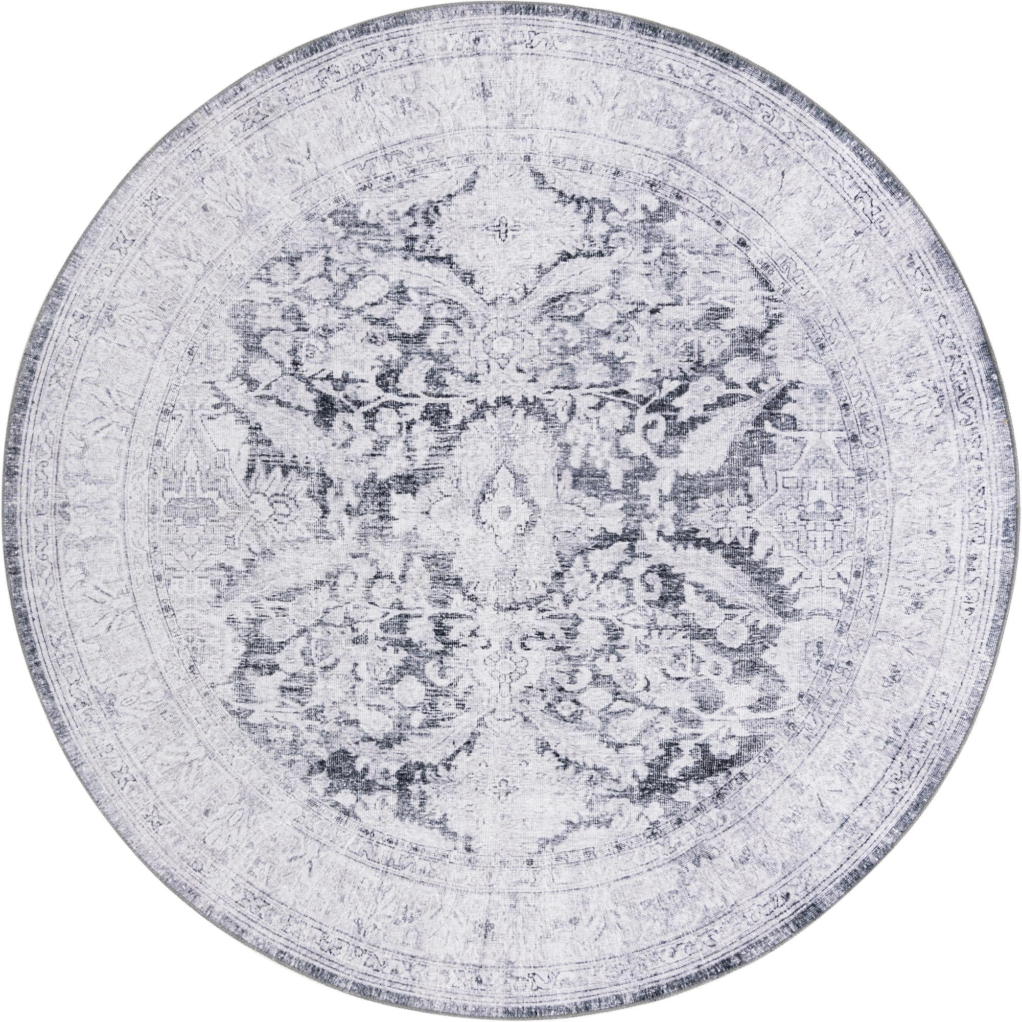 7' 7 x 7' 7 Washable Timeless Round Rug