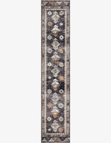 Charcoal Gray Eco Southwestern Runner Rug