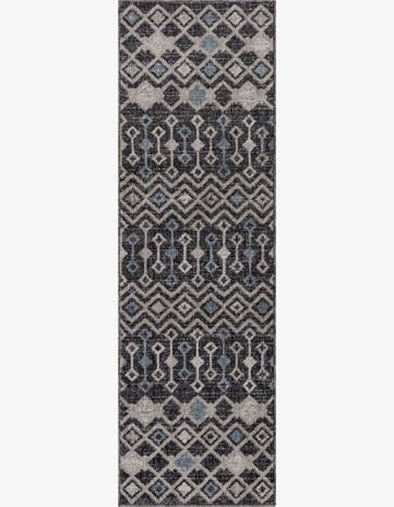 Charcoal Gray Eco Trellis Runner Rug