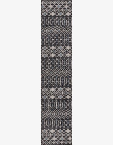 Charcoal Gray Eco Trellis Runner Rug