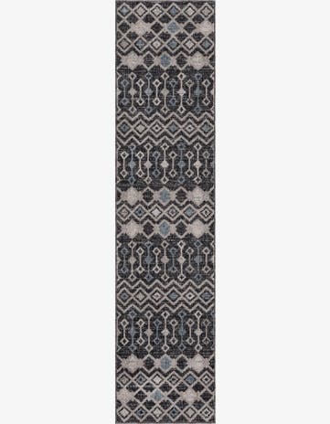 Charcoal Gray Eco Trellis Runner Rug