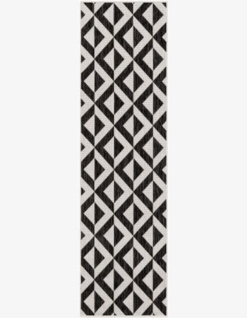 Charcoal Gray Easy-Clean Jill Zarin Napa Indoor / Outdoor Runner Rug