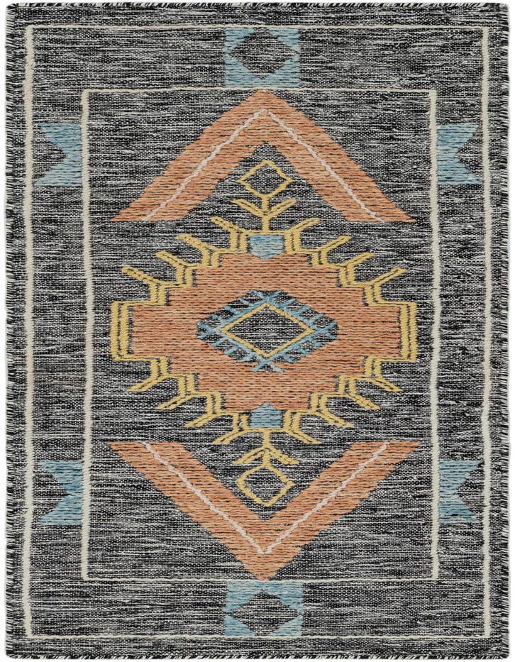 Detail image of 2' x 6' 1 Hand Woven Kilim Wool Runner Rug