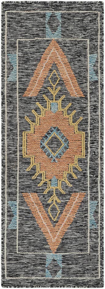 Detail image of 2' x 6' 1 Hand Woven Kilim Wool Runner Rug