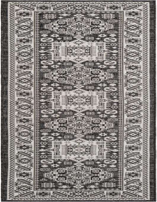 2' 7 x 10' Easy-Clean Aztec Indoor / Outdoor Runner Rug