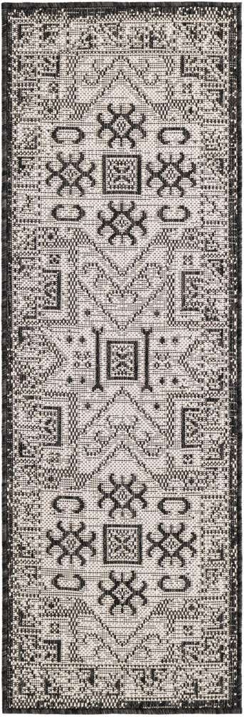 1' 4 x 4' Easy-Clean Aztec Indoor / Outdoor Runner Rug