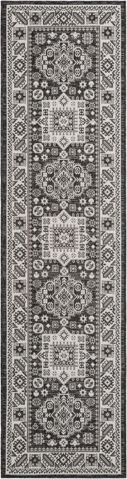 Primary image 2' 7 x 10'  Washable Aztec Indoor / Outdoor Runner Rug
