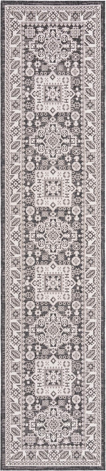 Primary image 2' 7 x 12'  Washable Aztec Indoor / Outdoor Runner Rug
