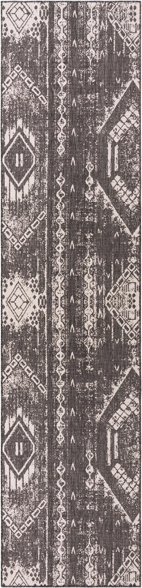 3' 3 x 14'  Washable Bohemian Indoor / Outdoor Runner Rug