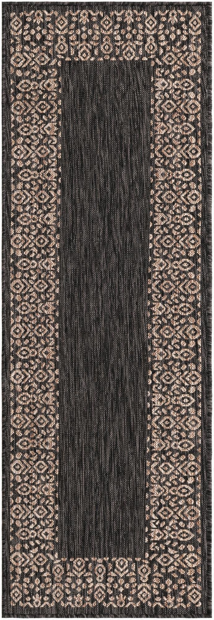 2' x 6'  Washable Border Indoor / Outdoor Runner Rug