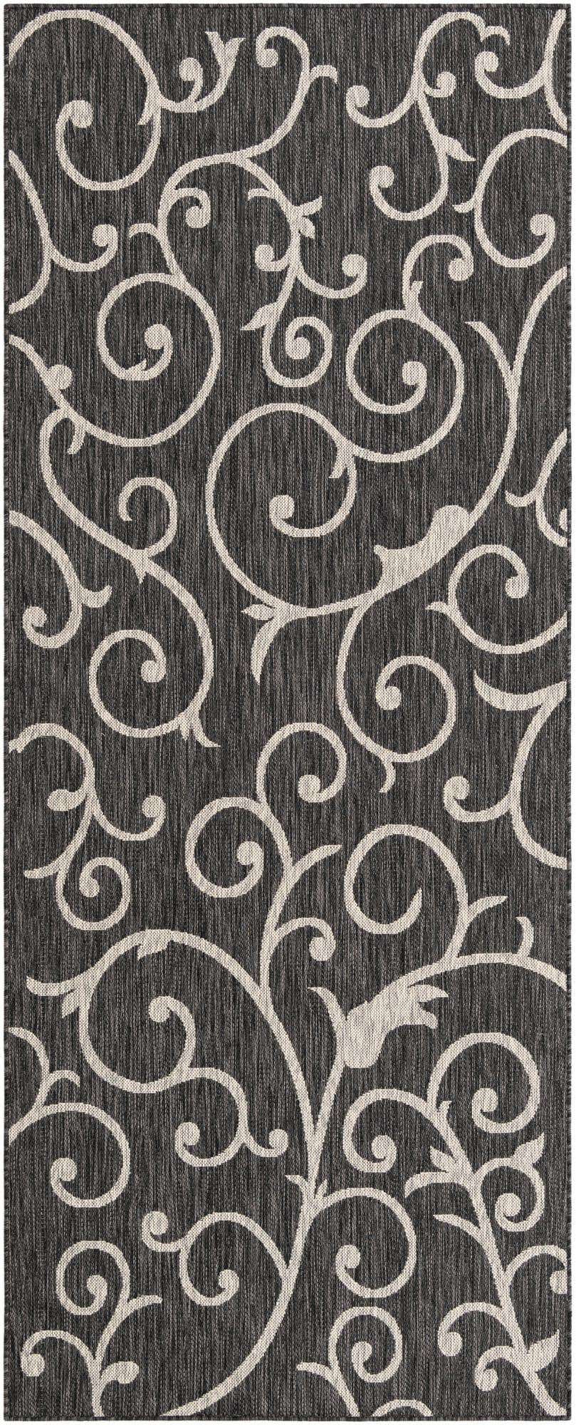 4' x 10' Easy-Clean Botanical Indoor / Outdoor Runner Rug
