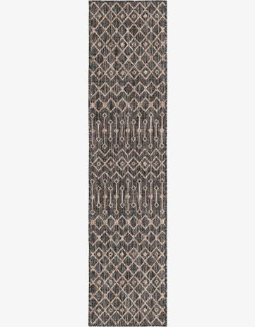 Charcoal Gray Easy-Clean Lattice Indoor / Outdoor Runner Rug