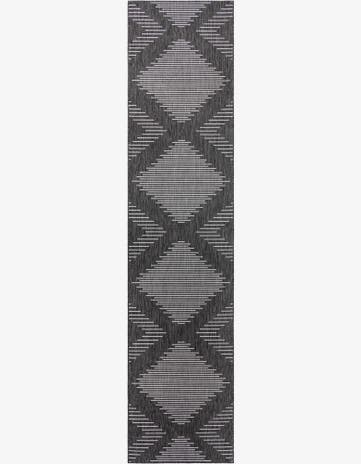 Charcoal Gray Easy-Clean Modern Indoor / Outdoor Runner Rug