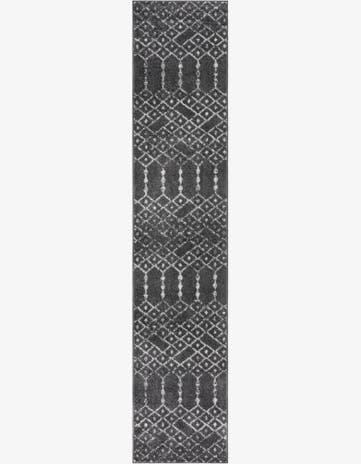 Charcoal Gray Paxon Trellis Runner Rug