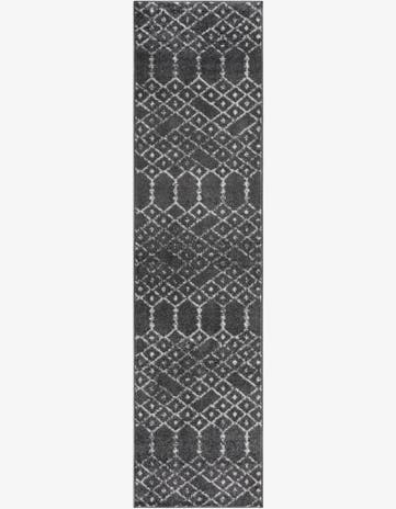 Charcoal Gray Paxon Trellis Runner Rug