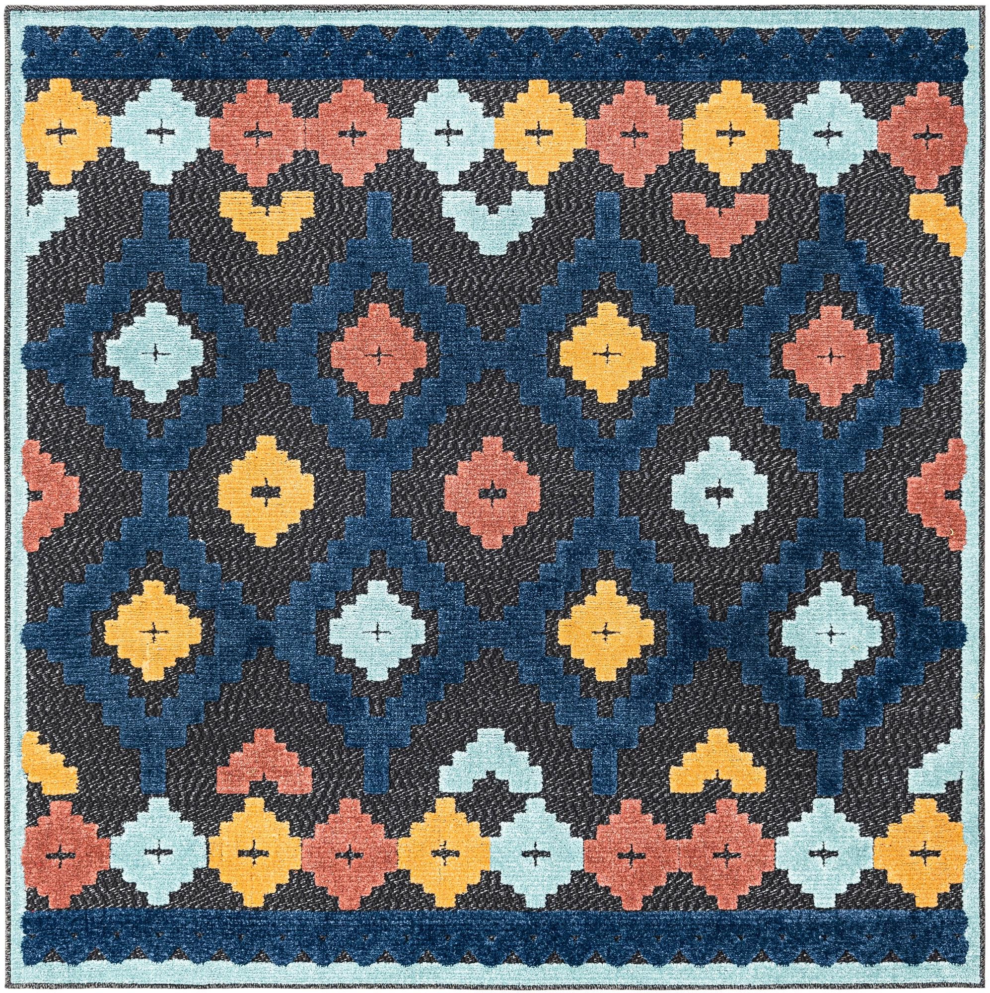 5' 3 x 5' 3 Easy-Clean Belize Indoor / Outdoor Square Rug