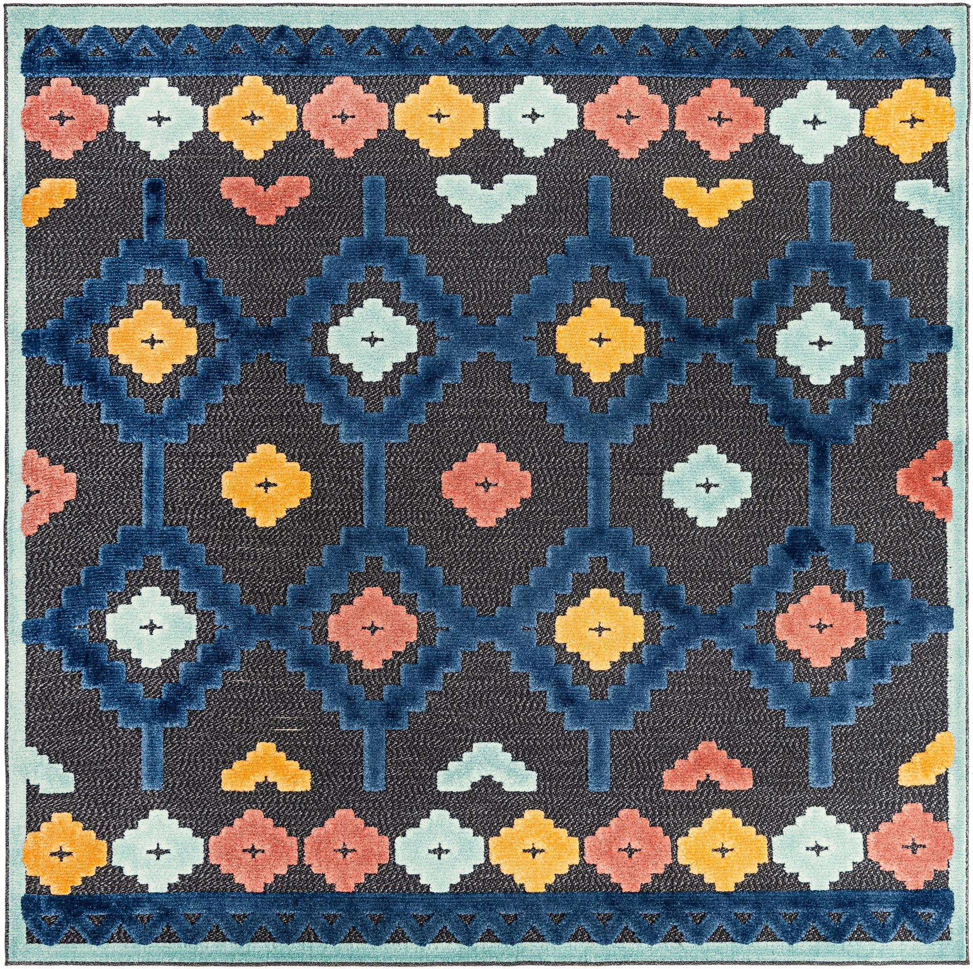 7' 10 x 7' 10 Easy-Clean Belize Indoor / Outdoor Square Rug