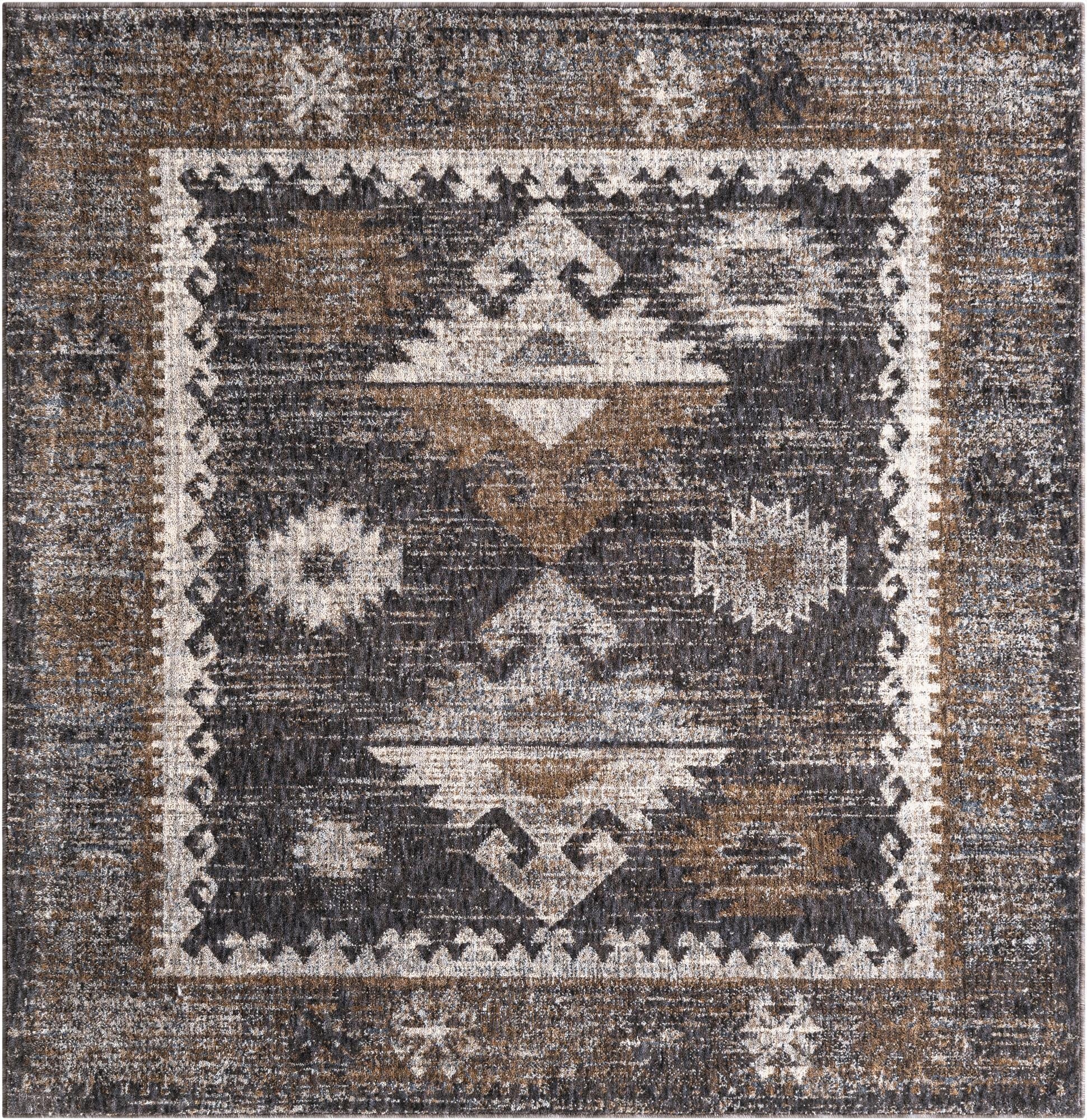 5' 3 x 5' 3 Eco Southwestern Square Rug