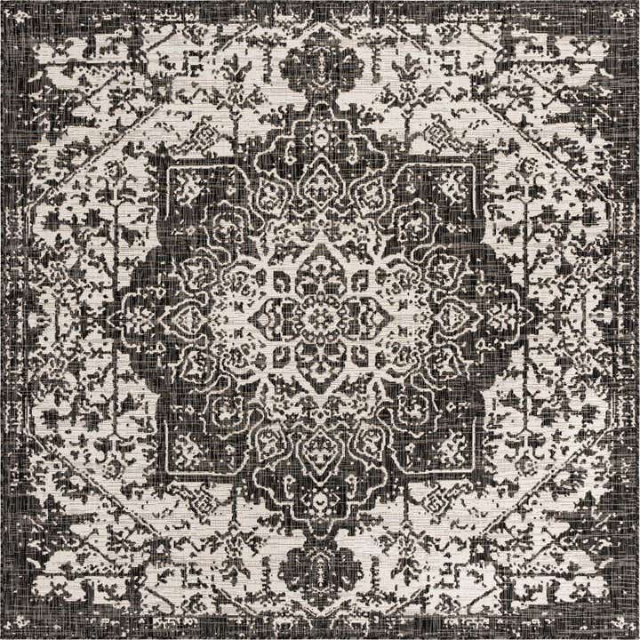 7' 10 x 7' 10 Easy-Clean Jill Zarin Dubai Indoor / Outdoor Square Rug