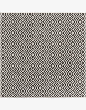 Charcoal Gray Easy-Clean Jill Zarin Costa Rica Indoor / Outdoor Square Rug