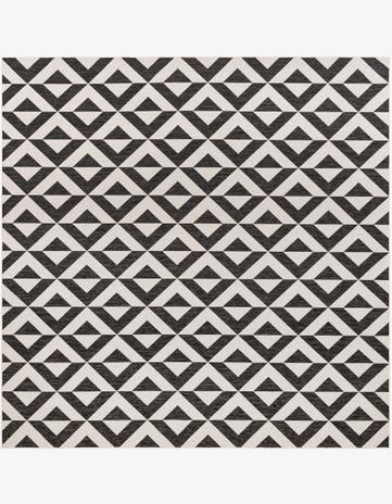 Charcoal Gray Easy-Clean Jill Zarin Indoor / Outdoor Square Rug