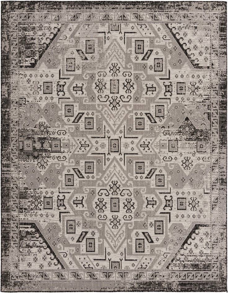 Detail image of 10' x 10' Easy-Clean Aztec Indoor / Outdoor Square Rug