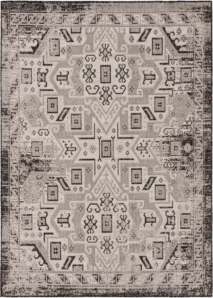 7' 10 x 7' 10 Easy-Clean Aztec Indoor / Outdoor Square Rug