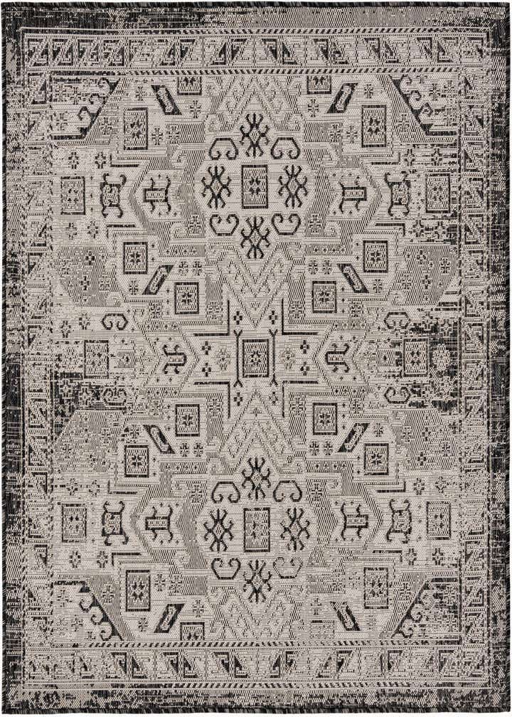 5' 3 x 5' 3 Easy-Clean Aztec Indoor / Outdoor Square Rug