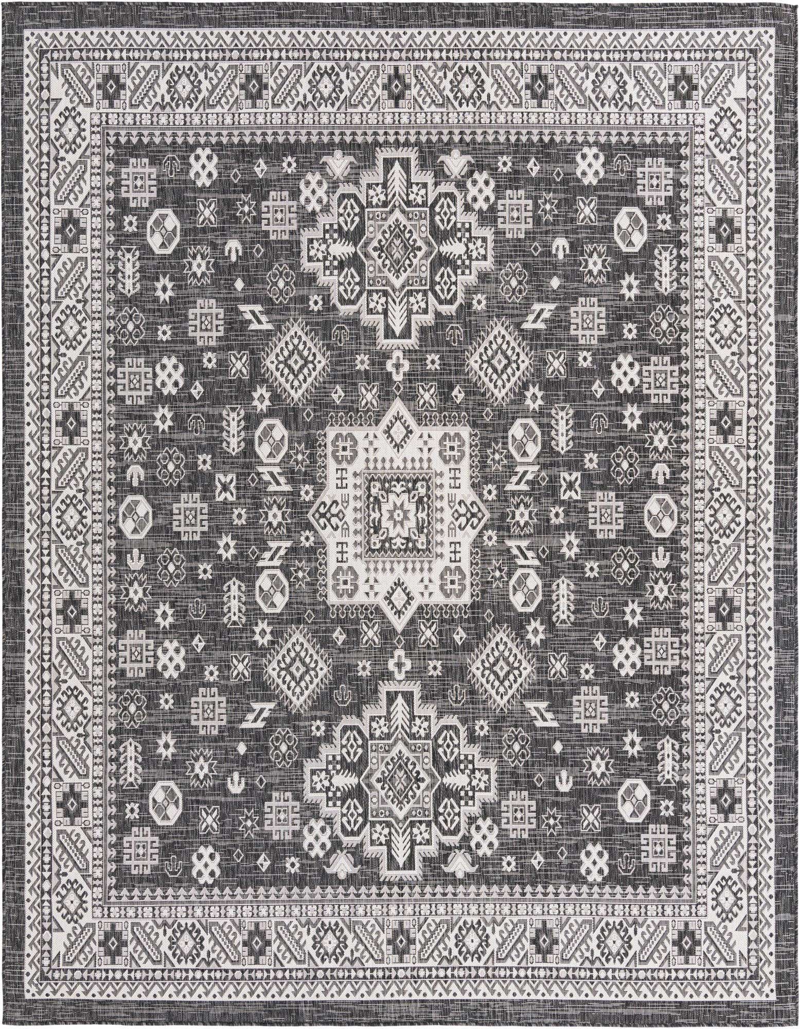 10' x 10' Easy-Clean Aztec Indoor / Outdoor Square Rug
