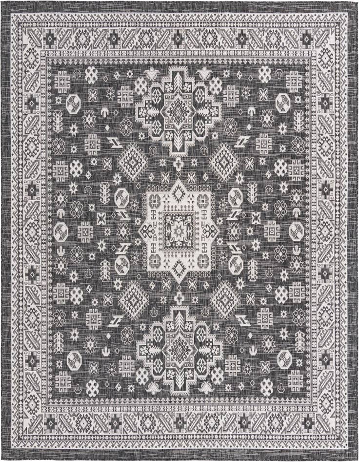 Detail image of 10' x 10' Easy-Clean Aztec Indoor / Outdoor Square Rug