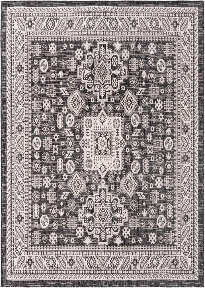 7' 10 x 7' 10 Easy-Clean Aztec Indoor / Outdoor Square Rug