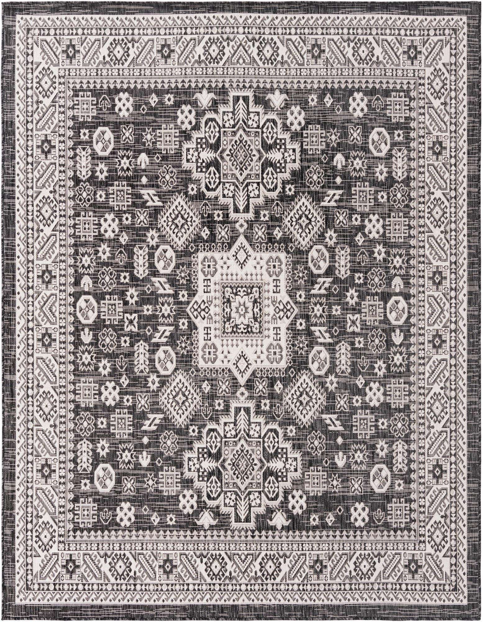 7' 10 x 7' 10 Easy-Clean Aztec Indoor / Outdoor Square Rug