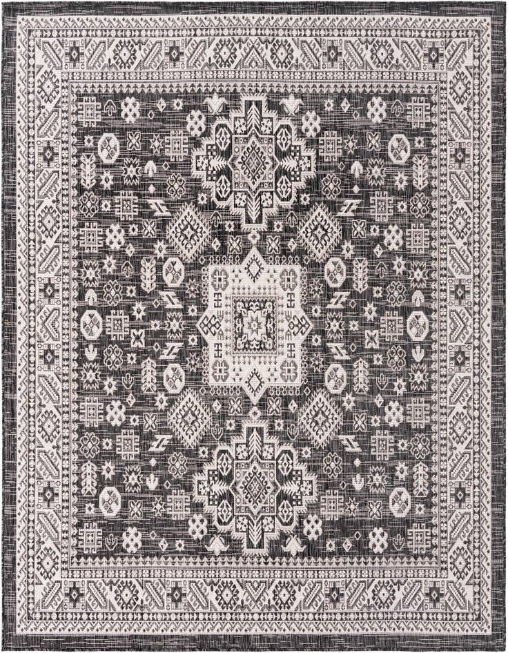 Detail image of 7' 10 x 7' 10 Easy-Clean Aztec Indoor / Outdoor Square Rug