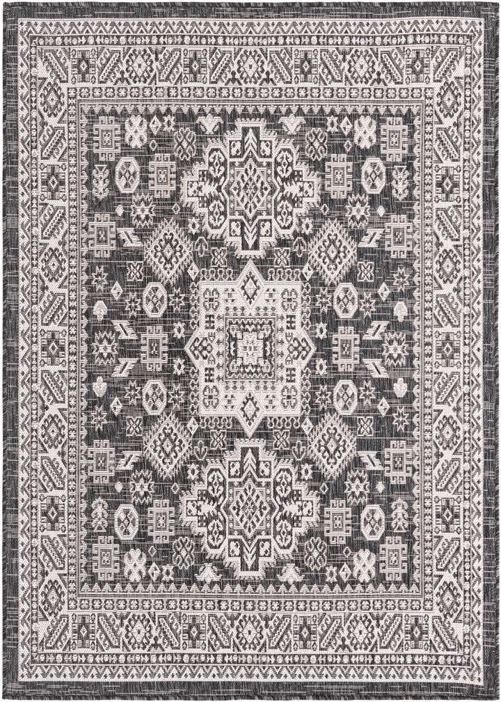 5' 3 x 5' 3 Easy-Clean Aztec Indoor / Outdoor Square Rug