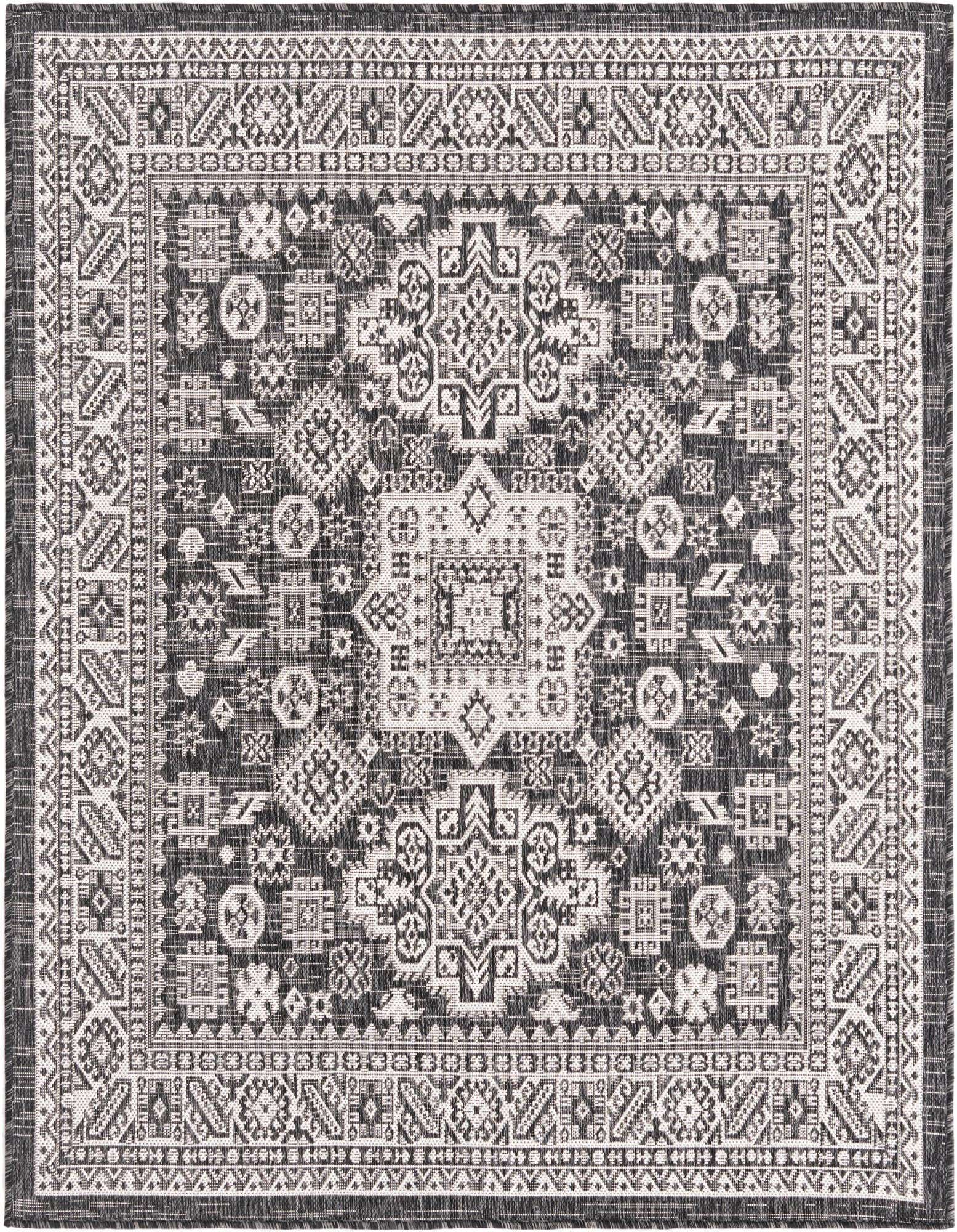 5' 3 x 5' 3 Easy-Clean Aztec Indoor / Outdoor Square Rug