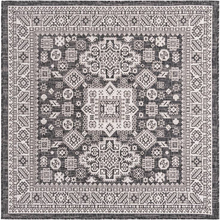 Detail image of 5' 3 x 5' 3 Easy-Clean Aztec Indoor / Outdoor Square Rug