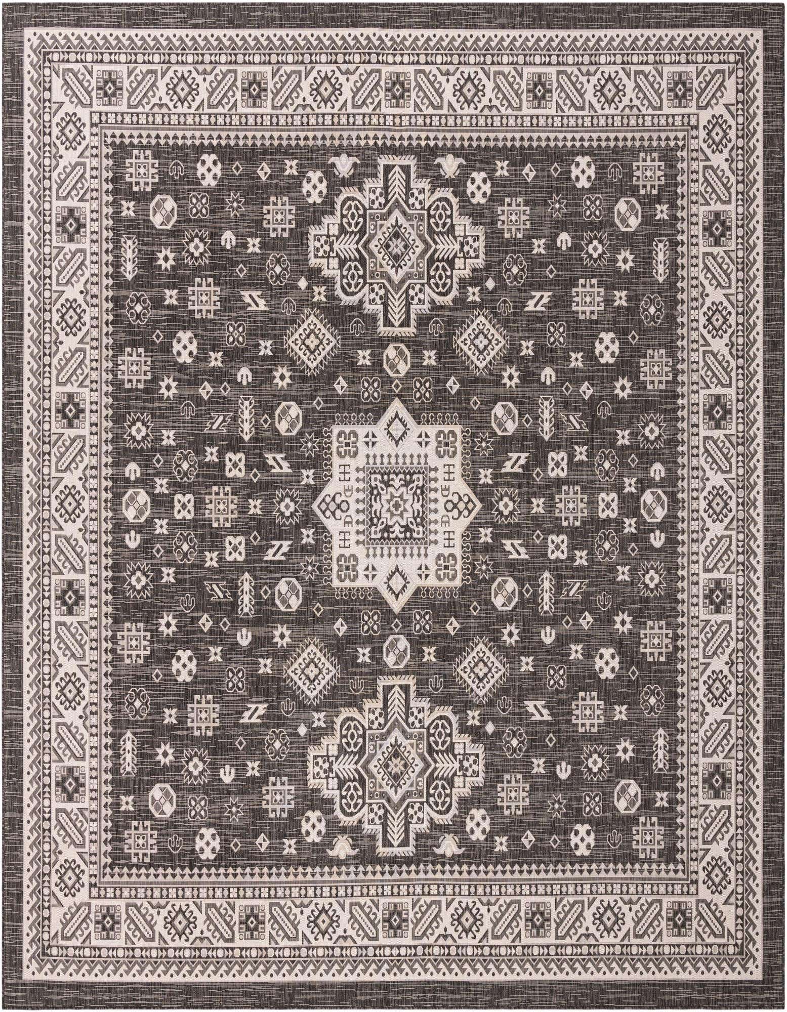 13' x 13' Easy-Clean Aztec Indoor / Outdoor Square Rug