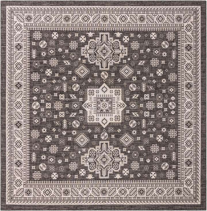 13' x 13' Easy-Clean Aztec Indoor / Outdoor Square Rug