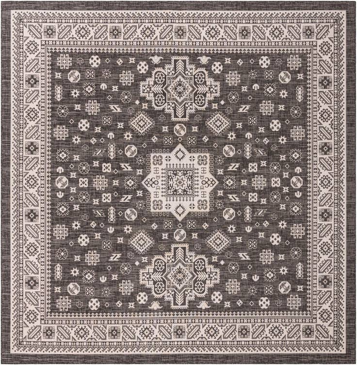Detail image of 13' x 13' Easy-Clean Aztec Indoor / Outdoor Square Rug