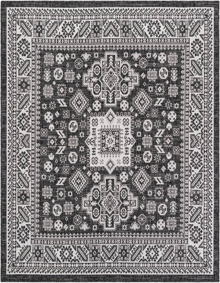Detail image of 6' x 6' Easy-Clean Aztec Indoor / Outdoor Square Rug