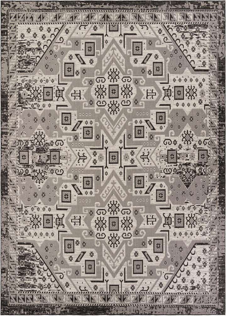 12' x 12' Easy-Clean Aztec Indoor / Outdoor Square Rug