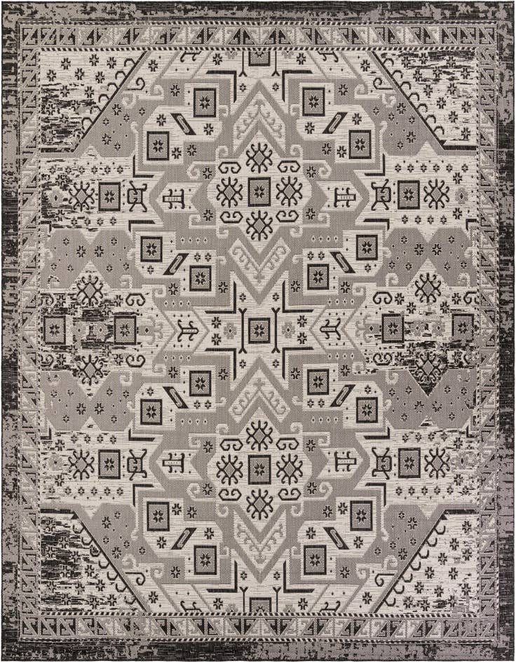 Detail image of 12' x 12' Easy-Clean Aztec Indoor / Outdoor Square Rug