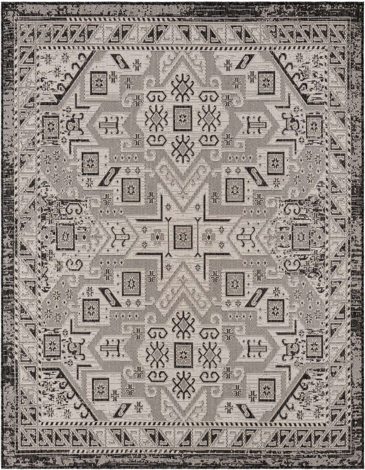 6' x 6' Easy-Clean Aztec Indoor / Outdoor Square Rug