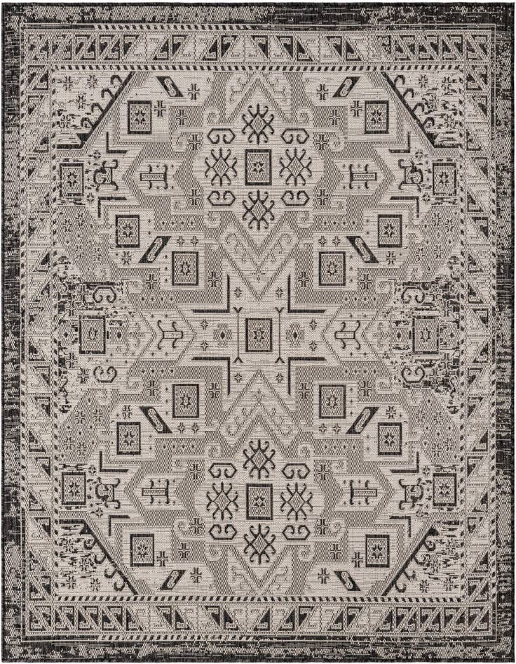 Detail image of 6' x 6' Easy-Clean Aztec Indoor / Outdoor Square Rug