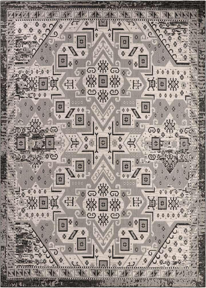 13' x 13' Easy-Clean Aztec Indoor / Outdoor Square Rug