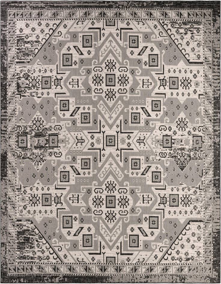 Detail image of 13' x 13' Easy-Clean Aztec Indoor / Outdoor Square Rug