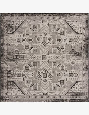 10' x 10' Easy-Clean Aztec Indoor / Outdoor Square Rug