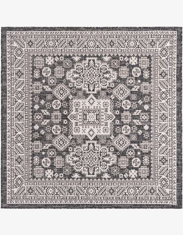 5' 3 x 5' 3 Easy-Clean Aztec Indoor / Outdoor Square Rug