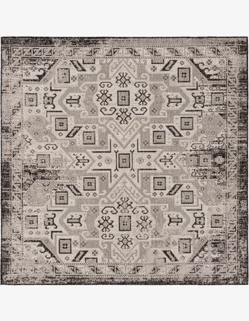 7' 10 x 7' 10 Easy-Clean Aztec Indoor / Outdoor Square Rug