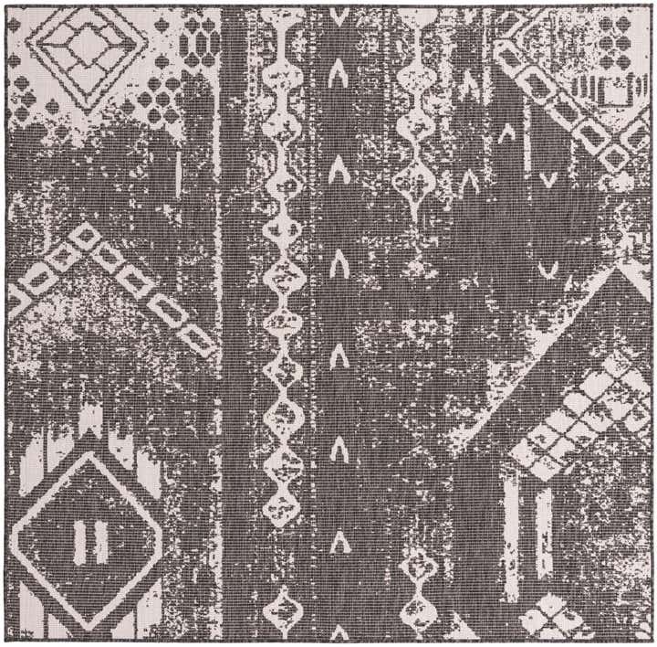 7' x 7' Easy-Clean Bohemian Indoor / Outdoor Square Rug
